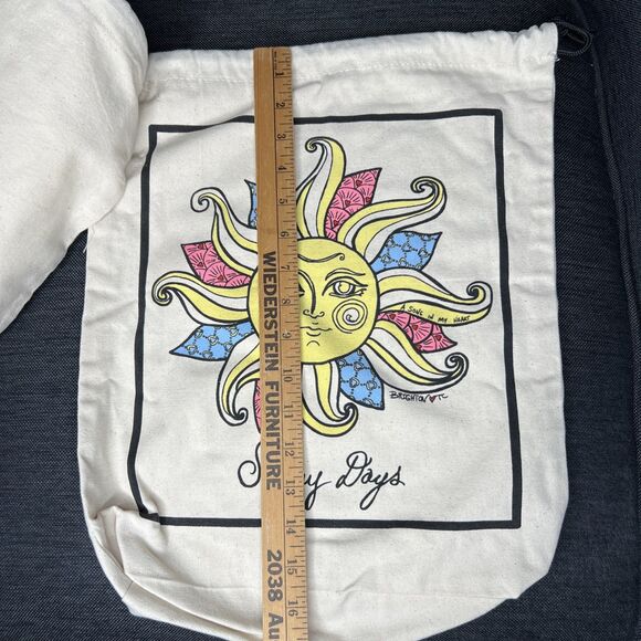 BRIGHTON NEW 3pc Canvas Drawstring Travel Bag Set Storage Logo Fish Sun Mermaid - Picture 4 of 7